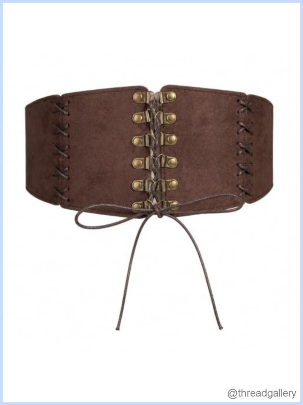Faux Suede Lace-Up Wide Corset Waist Belt for Dresses
